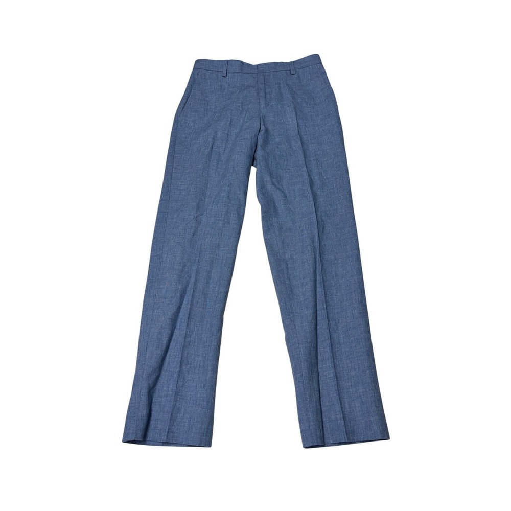 NWT‎ Lauren Ralph Lauren Blue Linen Blend  Trouser Pants Womens 10R 25X26